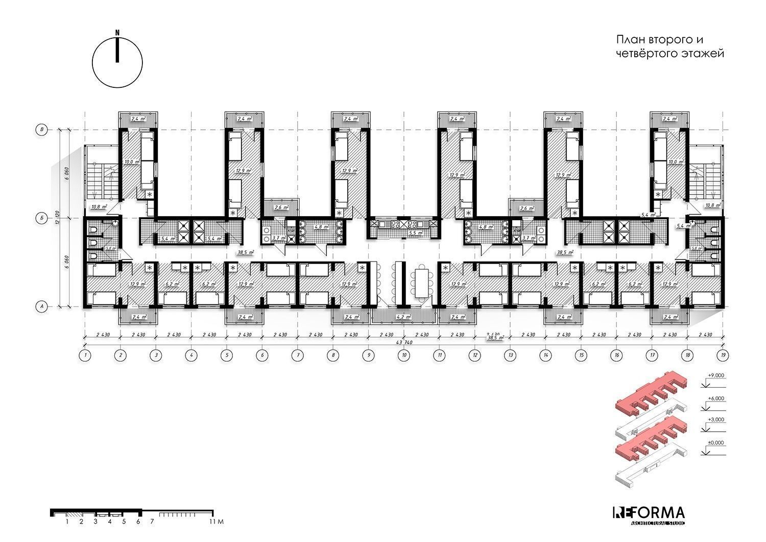 Архитектурный план общежития