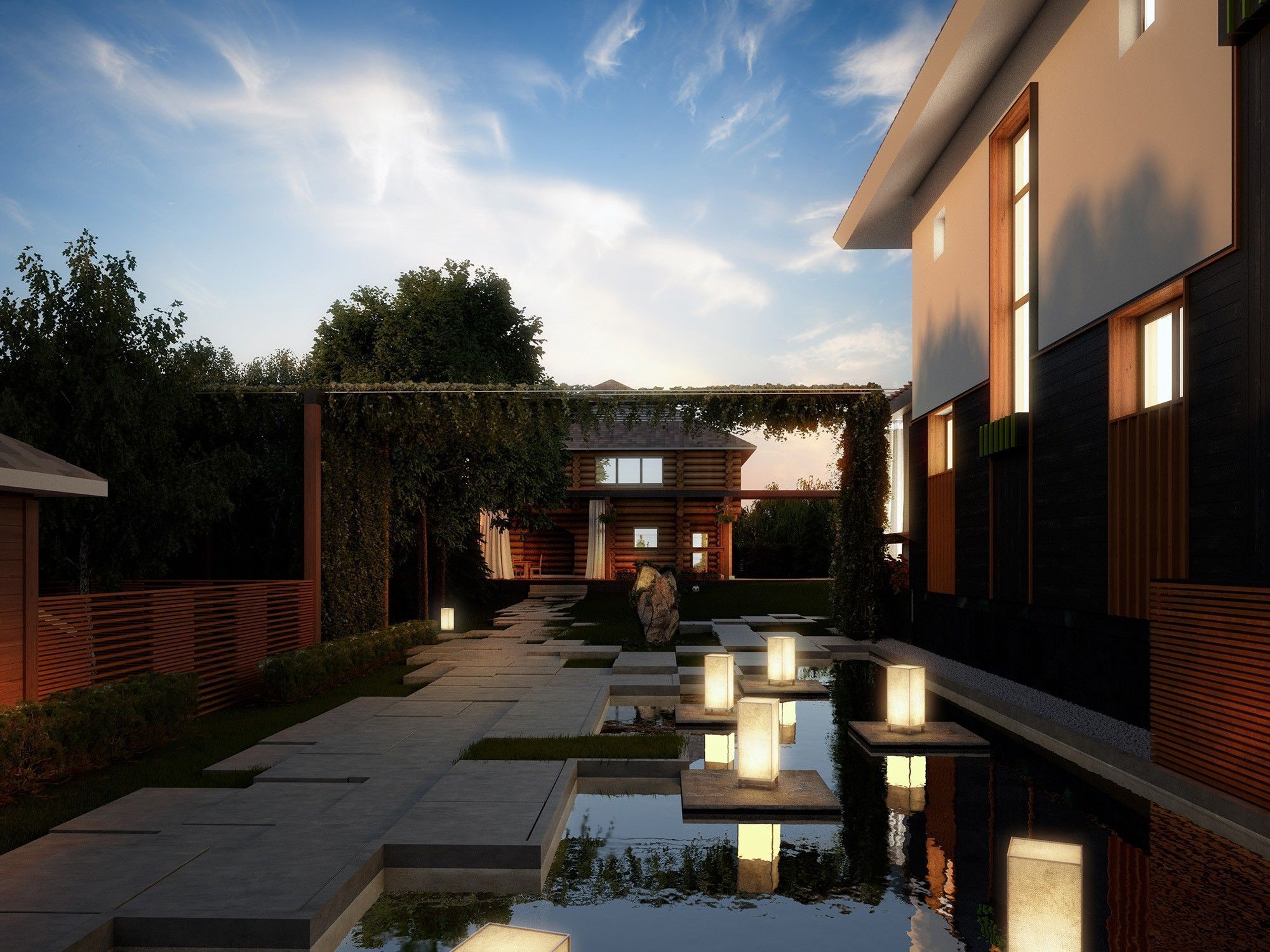Архитектурный проект загородного дома с бассейном