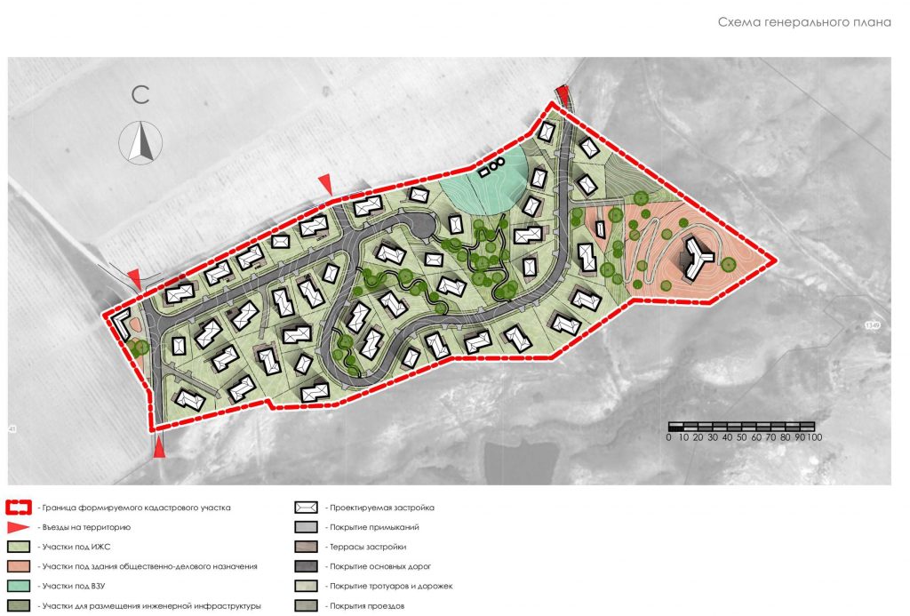 Проект коттеджного поселка, мастер-план